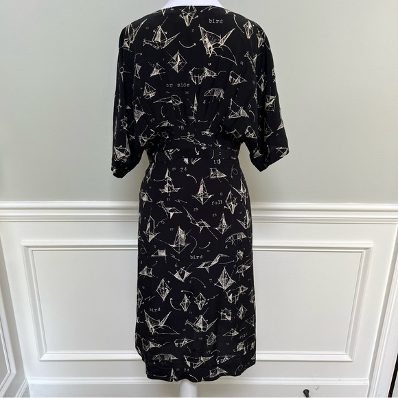 Moulinette Soeurs Midi Silk Dress Size 2 - Picture 4 of 10